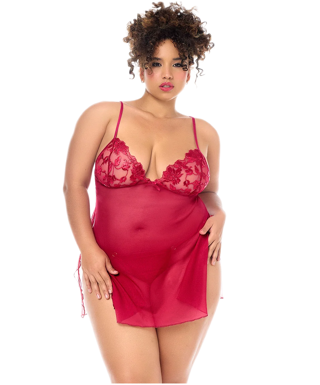 Mapale red sheer babydoll