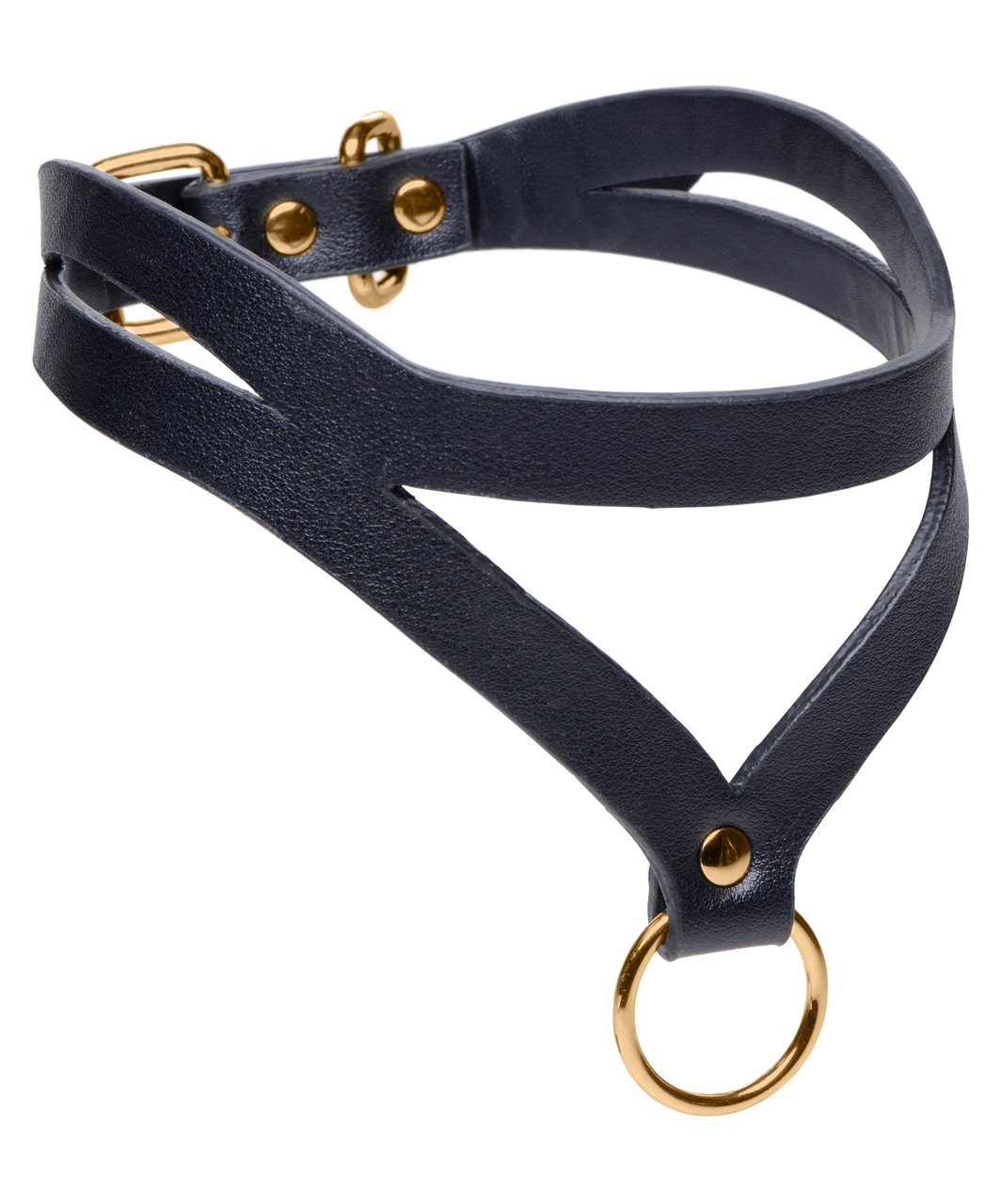 Master Series Bondage Beddie Leatherette Collar With O-Ring