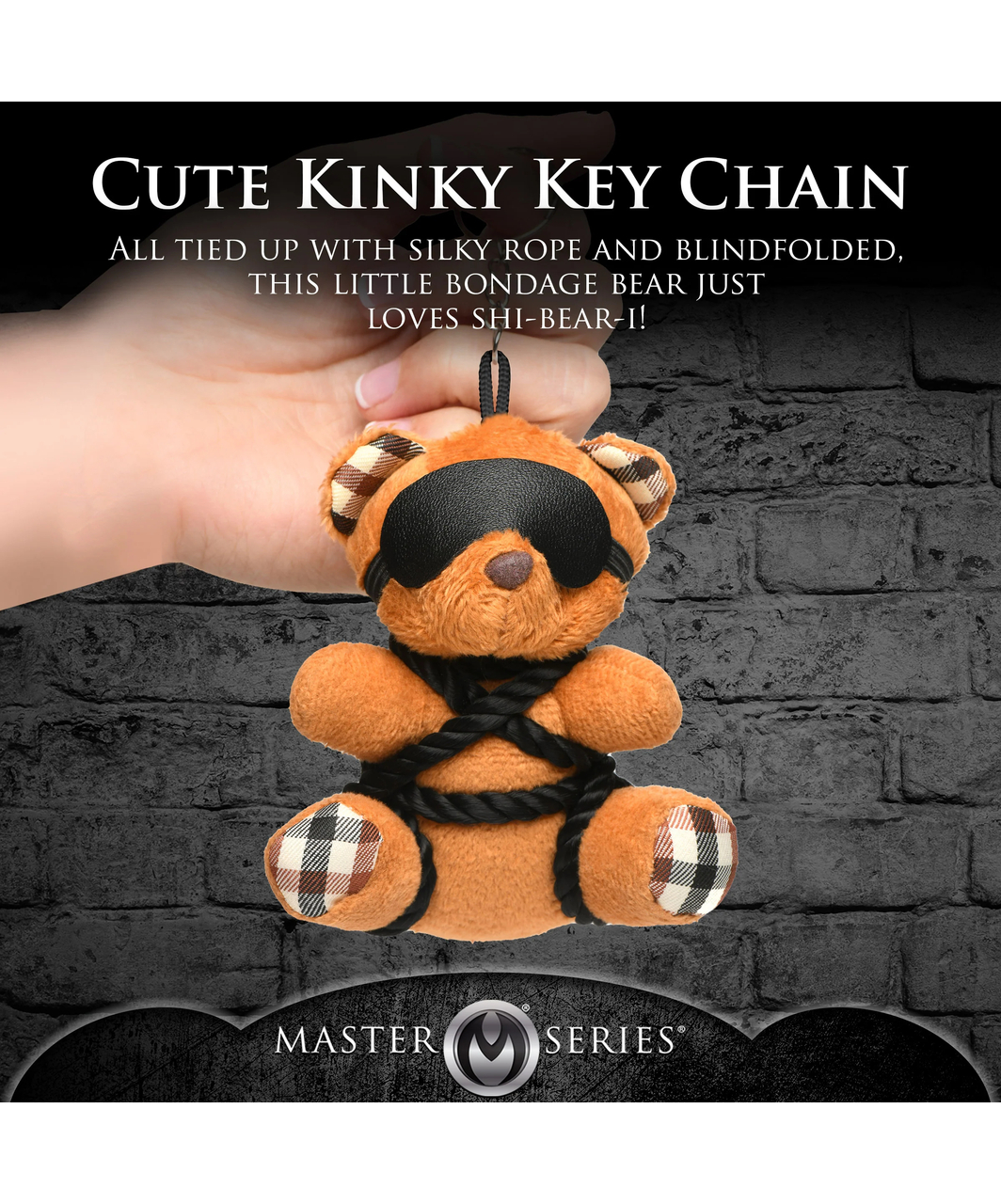 Master Series Bound Kinky Teddy Bear raktų pakabukas