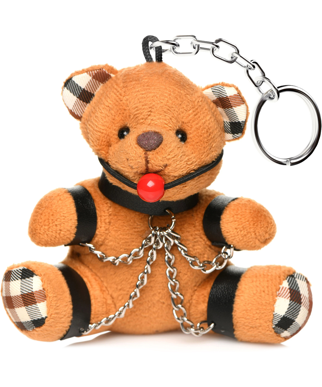 Master Series Gagged Kinky Teddy Bear raktų pakabukas