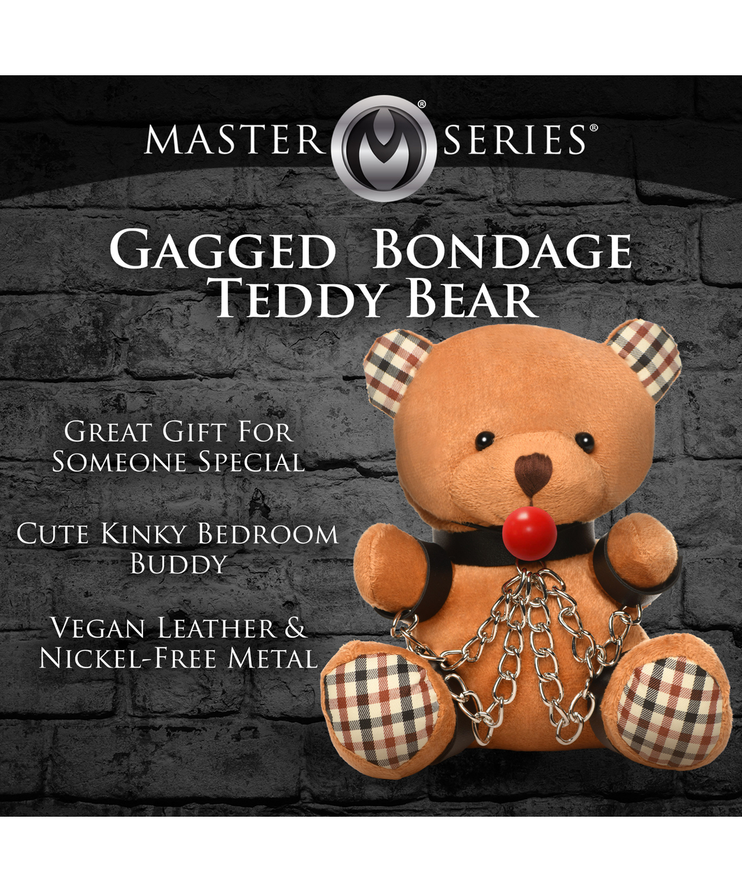 Master Series Gagged Kinky Teddy Bear plīša lācītis