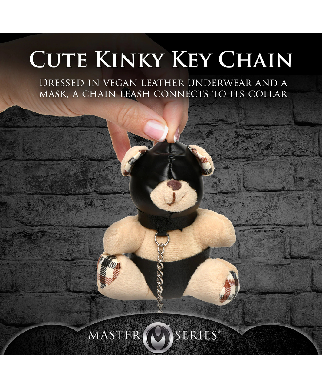 Master Series Hooded Kinky Teddy Bear raktų pakabukas