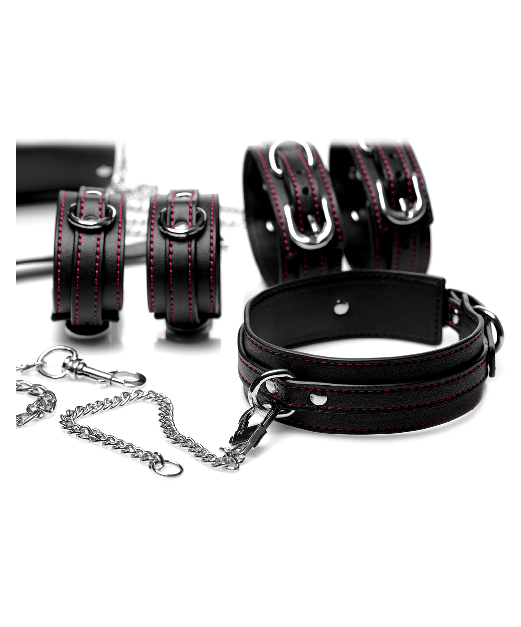 Master Series "Kinky Clutch Leatherette Bondage" rinkinys su dėklu