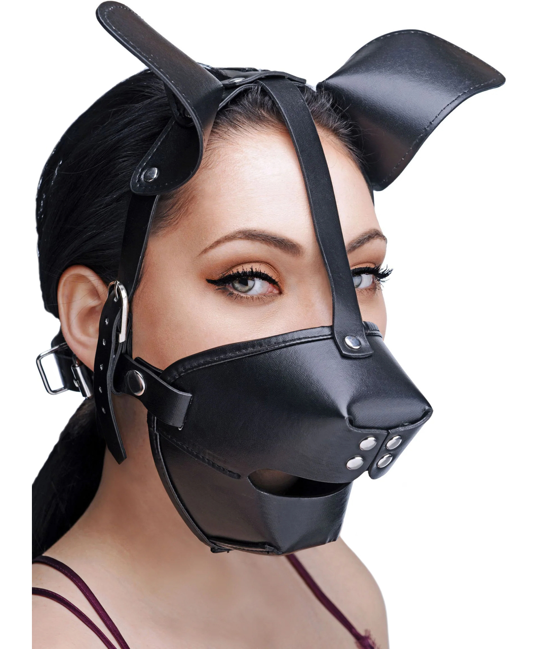 Master Series Puppy Play Muzzle With Breathable Ball Gag