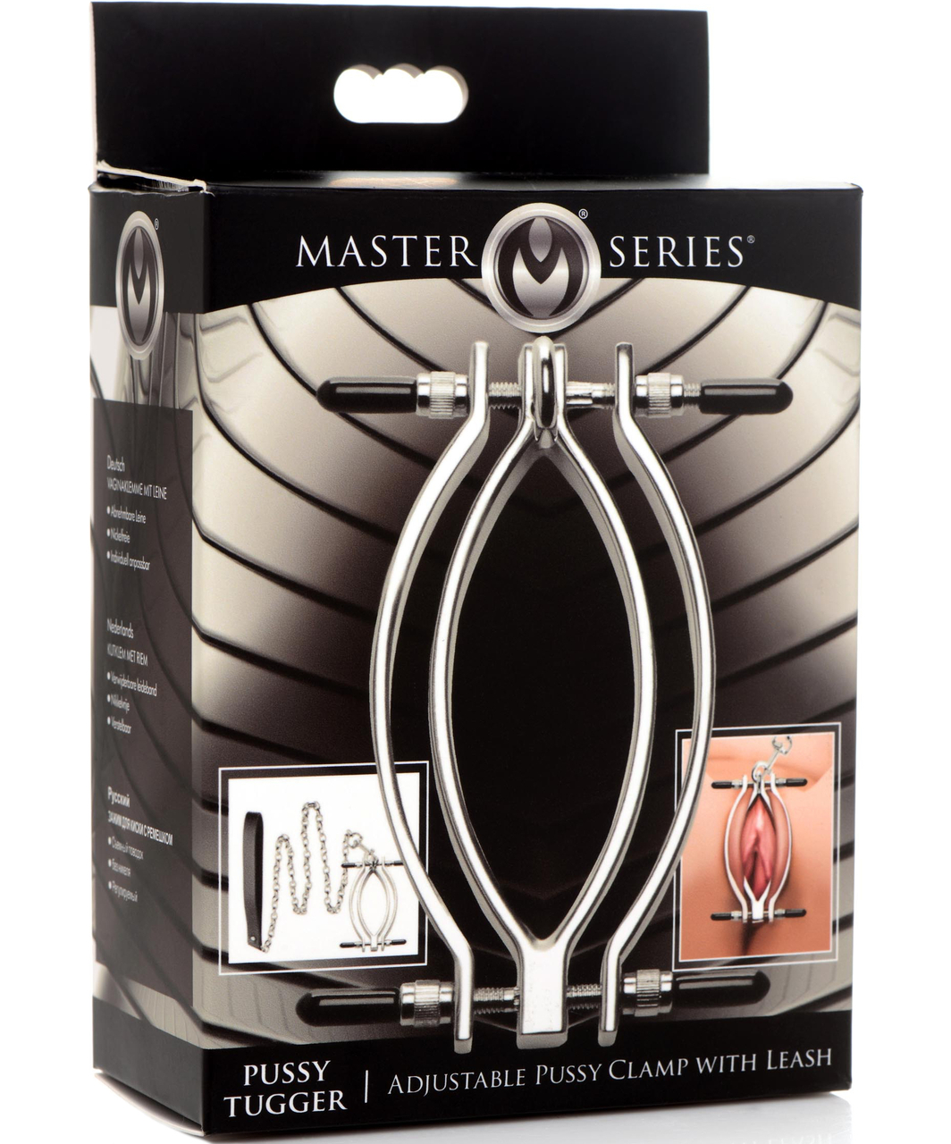 Master Series Pussy Tugger vulvas spīles ar pavadu