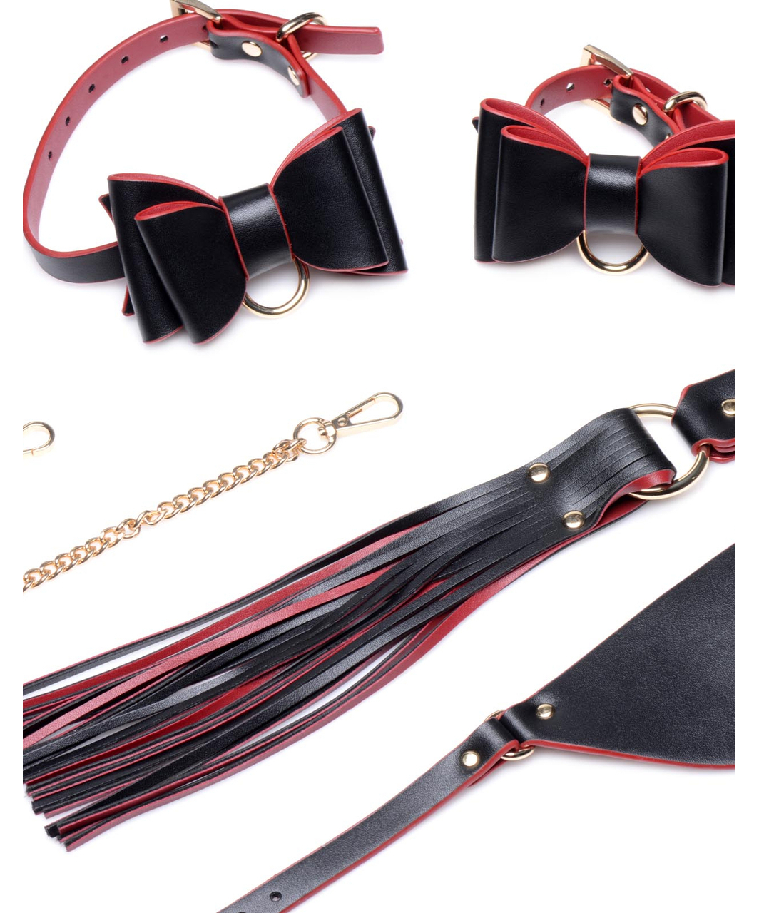 Master Series To Go Black & Red Bow Bondage Set