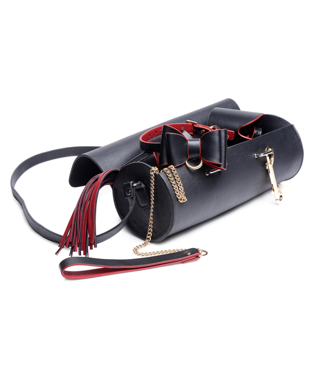 Master Series To Go Black & Red Bow Bondage Set