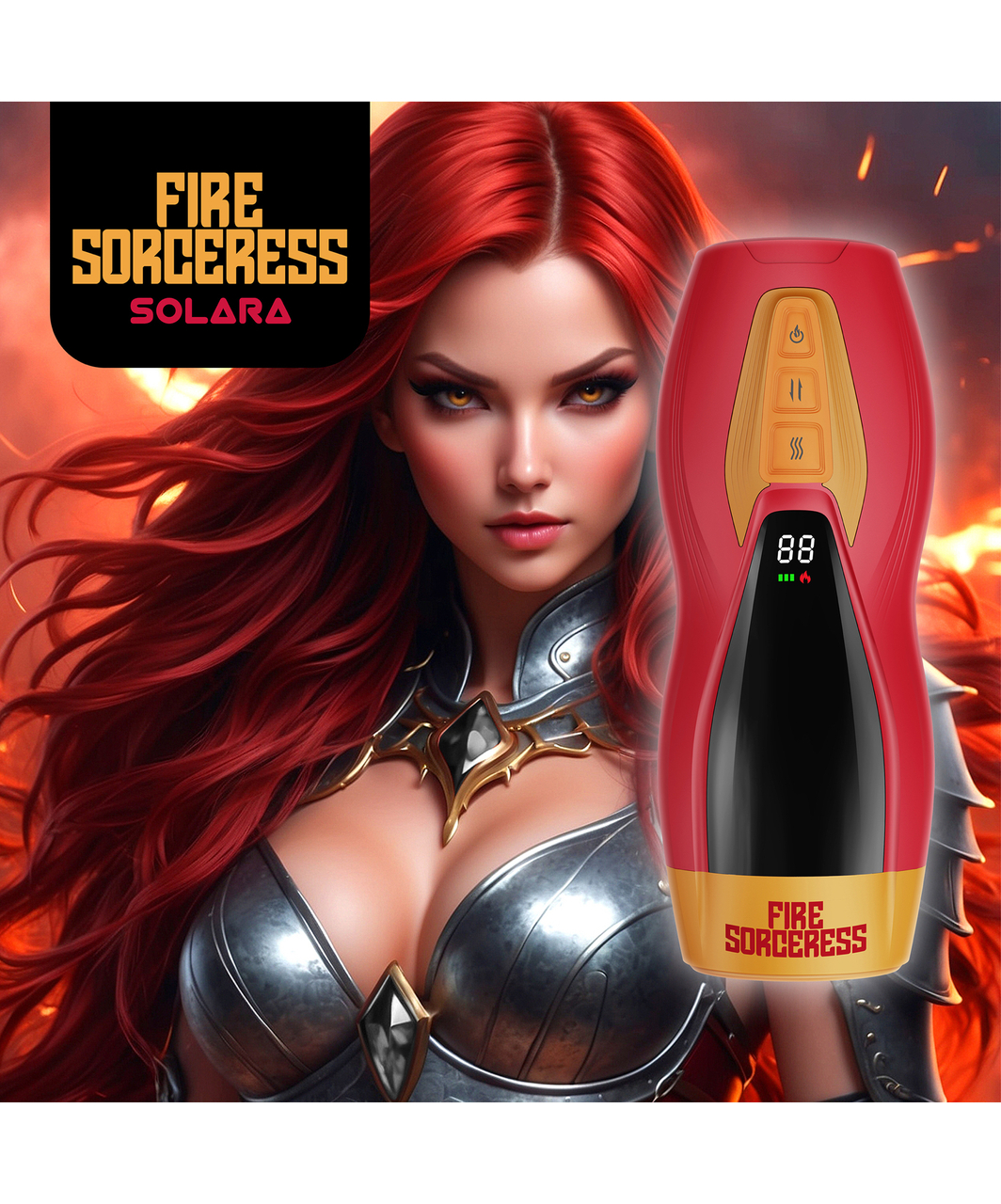 Masturs Fire Sorceress Solara monitoimimasturbaattori