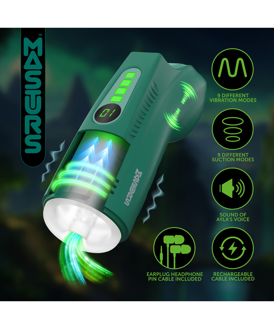 Masturs Forest Warrior Ayla monitoimimasturbaattori