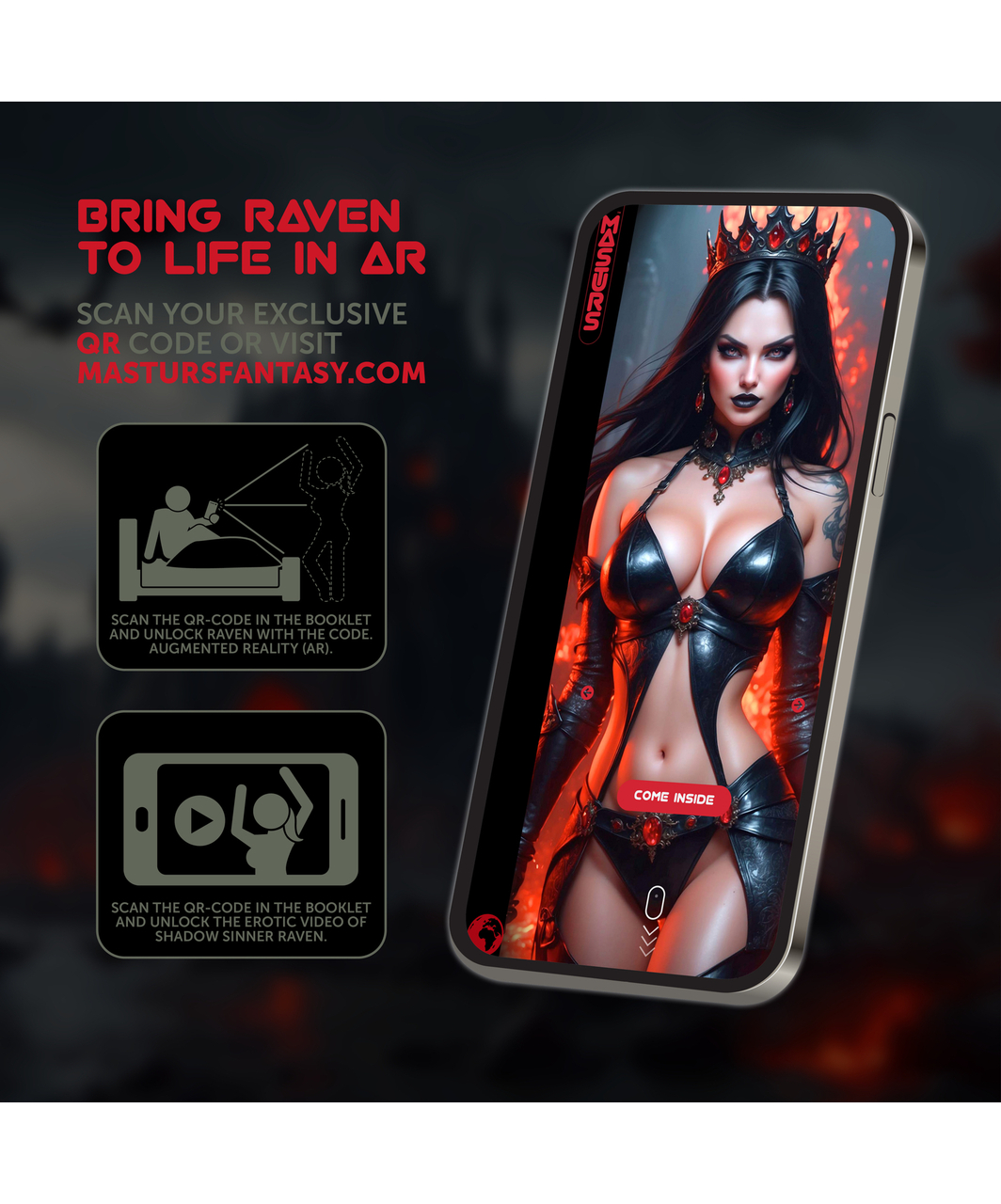 Masturs Shadow Sinner Raven monitoimimasturbaattori