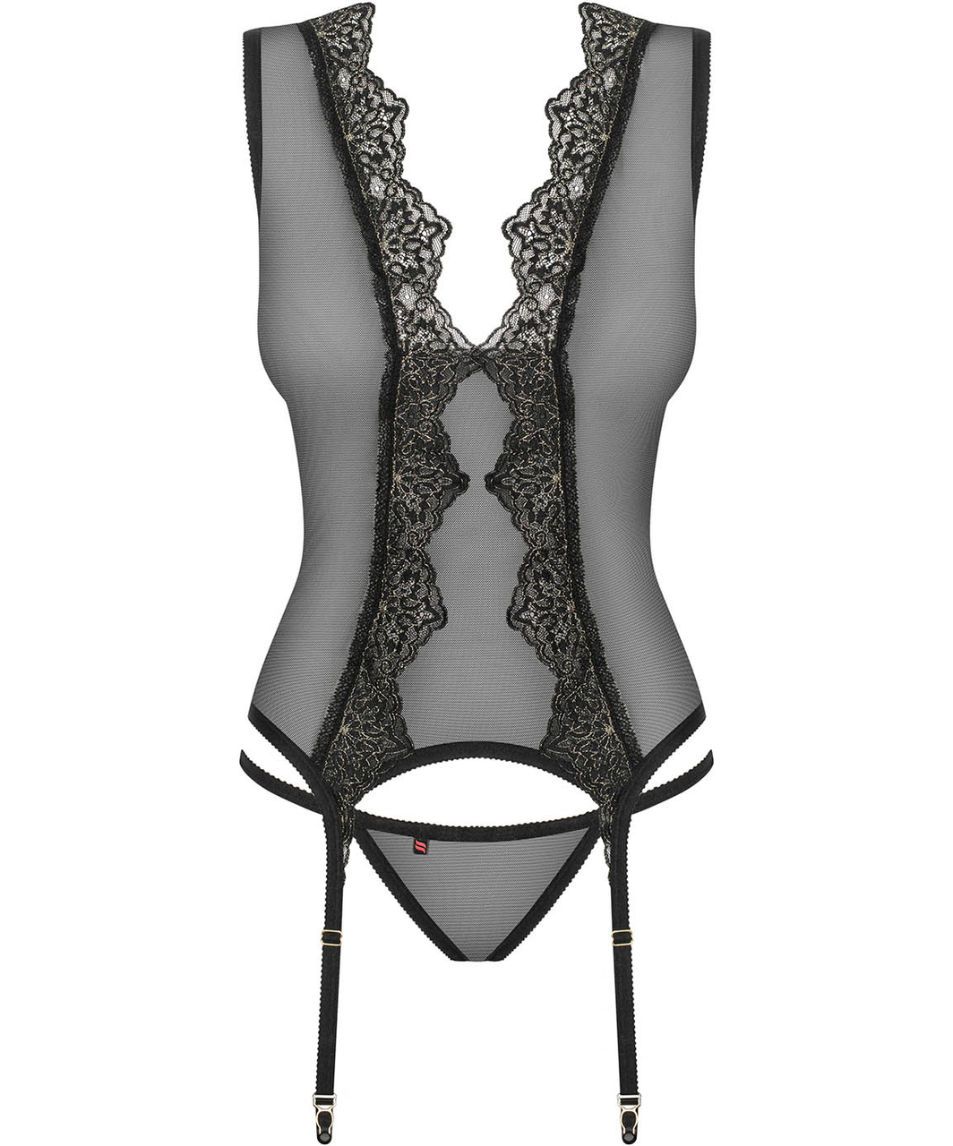 Obsessive Meshlove black basque with string