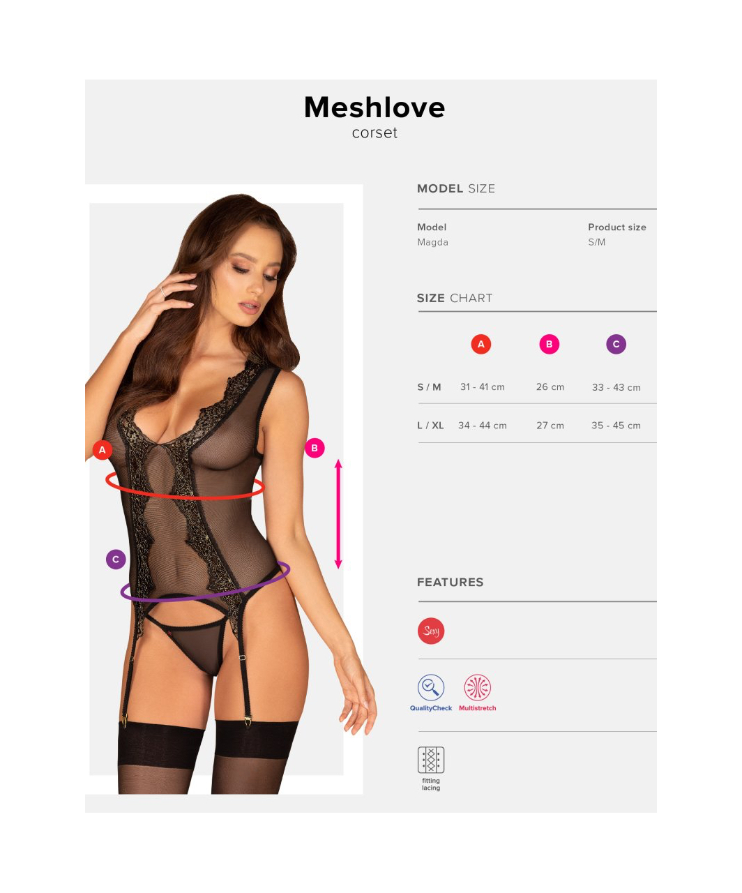 Obsessive Meshlove black basque with string