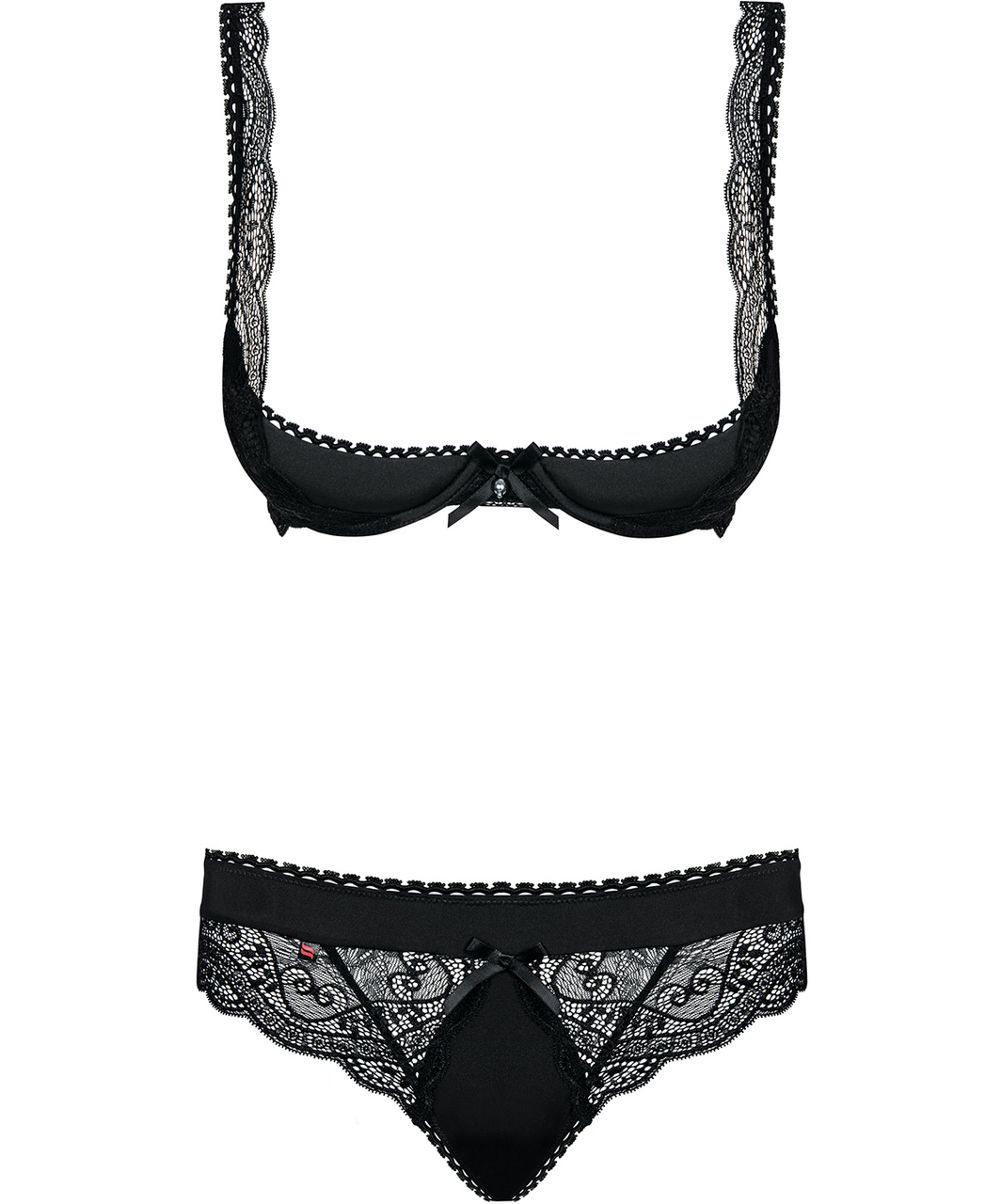 Obsessive Miamor black lace two-piece lingerie set