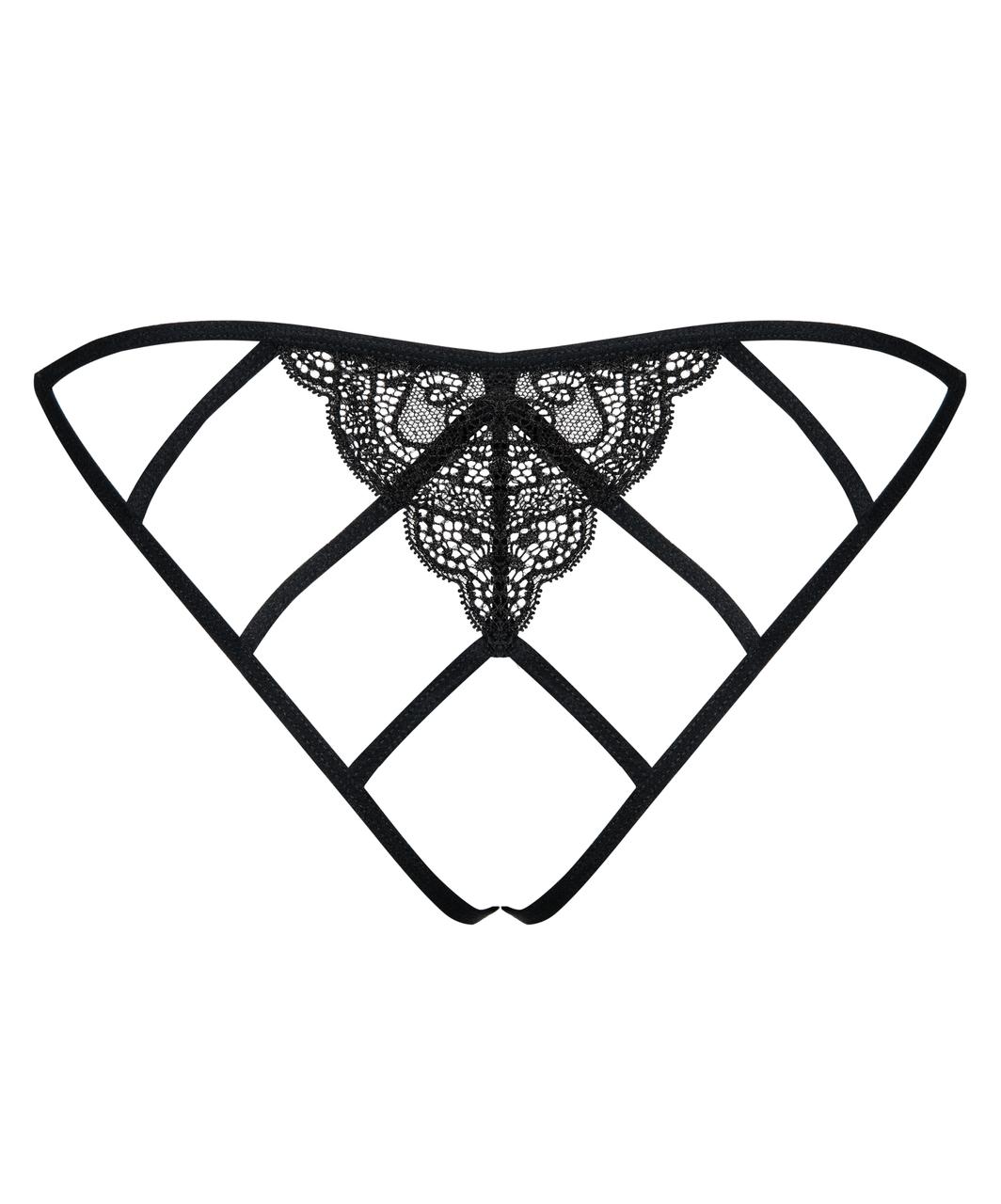 Obsessive black crotchless string