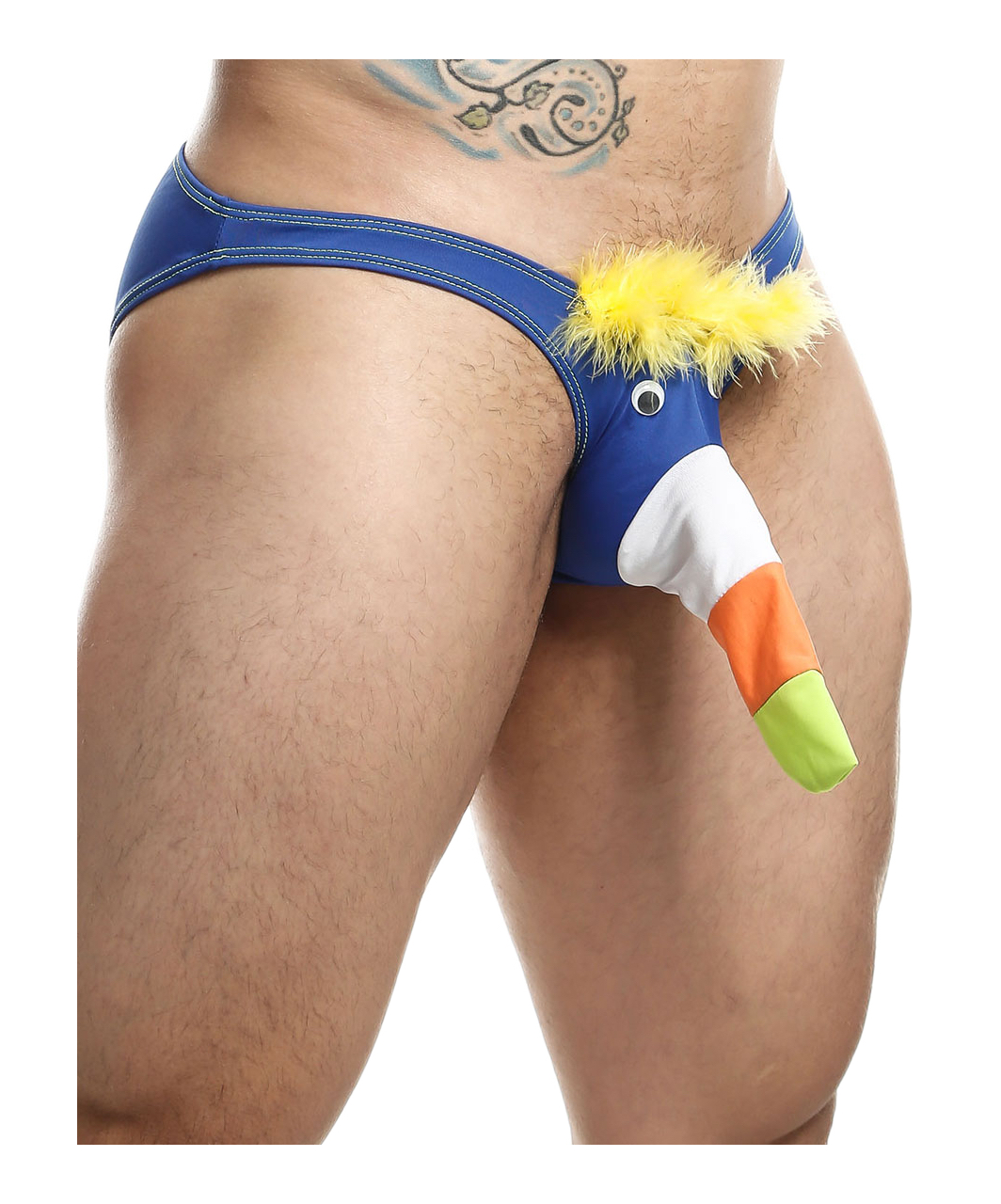 MOB Tucan blue funny mens bikini briefs