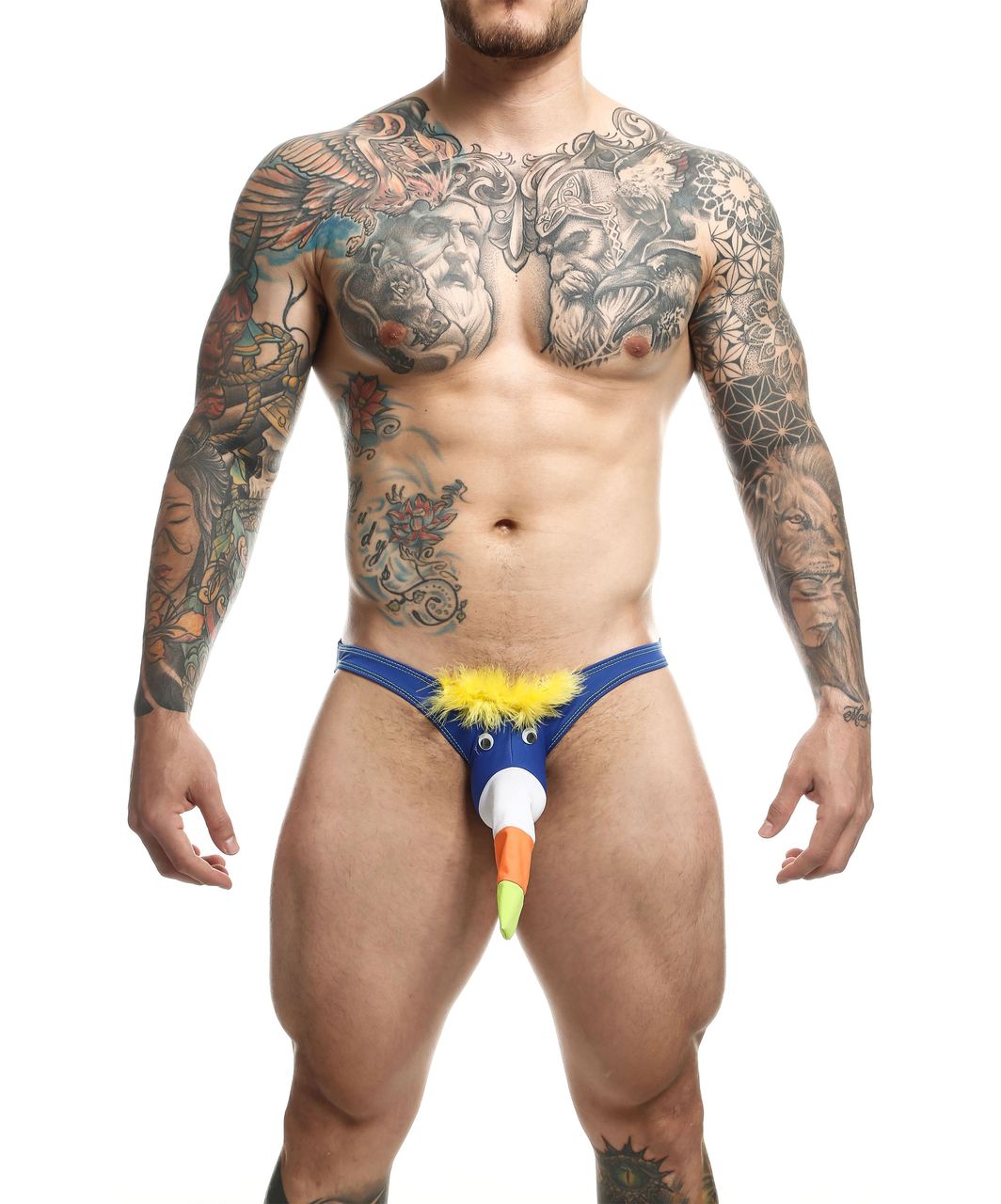 MOB Tucan blue funny mens bikini briefs