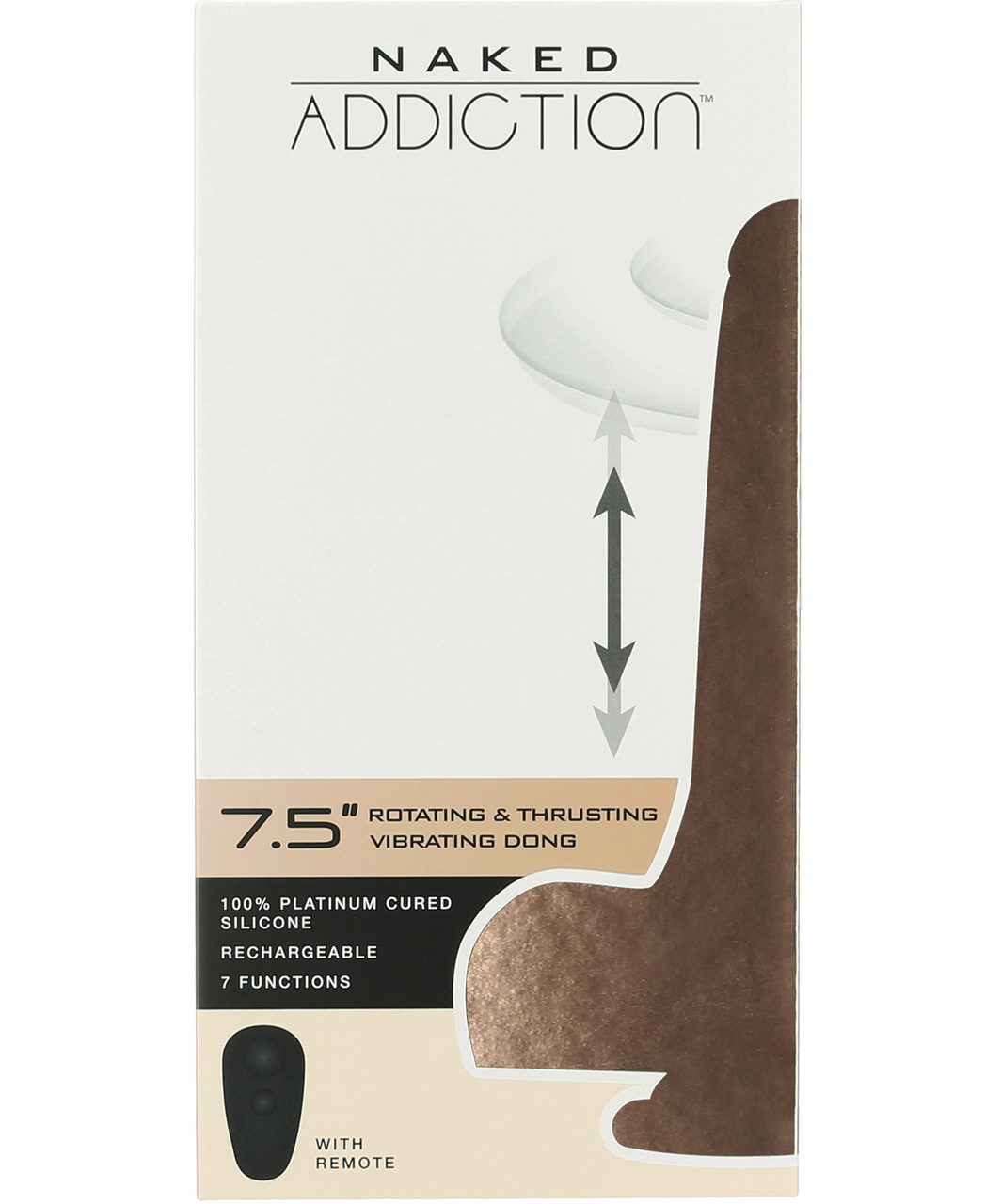 Naked Addiction 7.5 inch Rotating & Thrusting Vibrating Dong