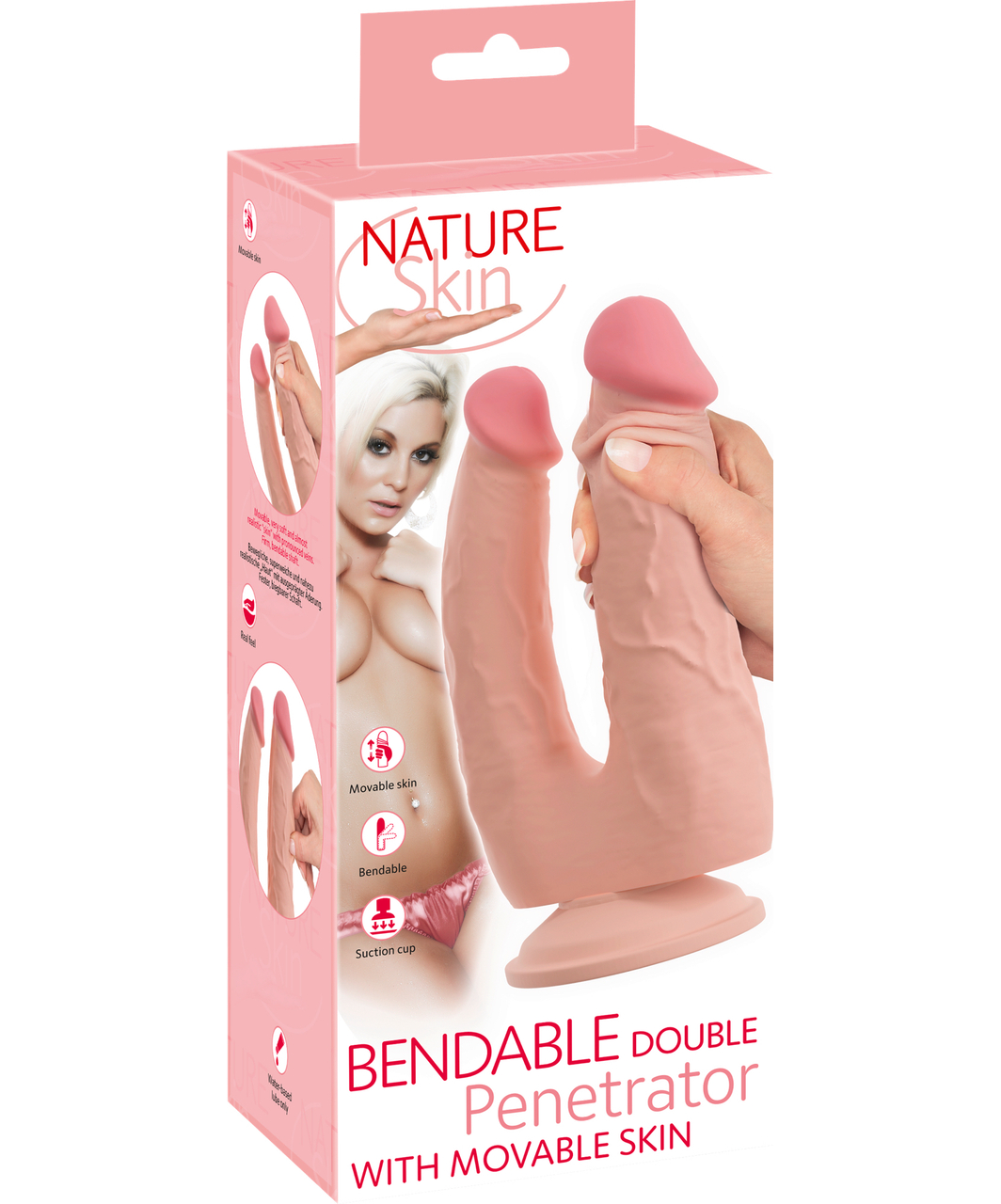 Nature Skin Lifelike TPE Double Dildo Bendable