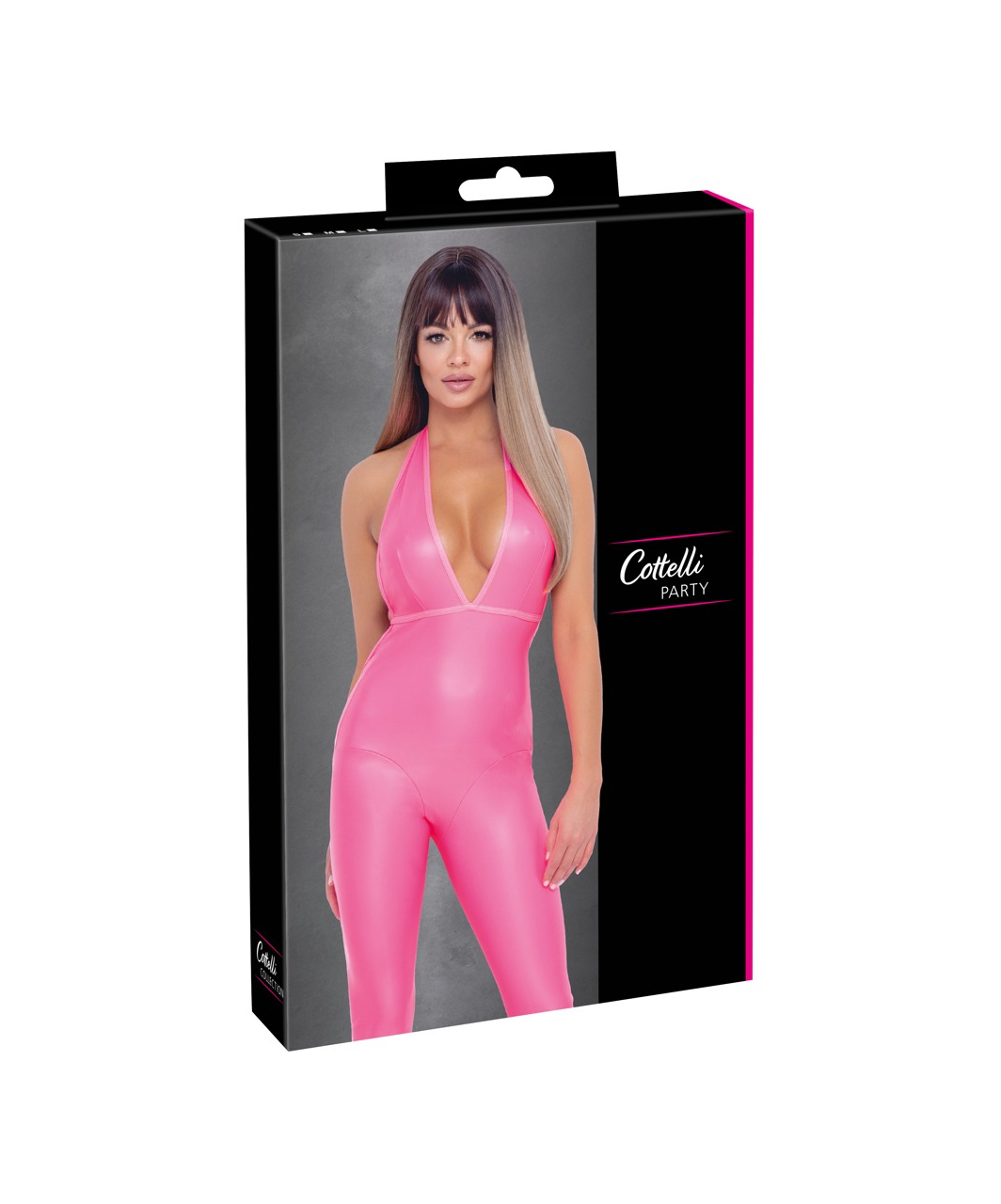 Cottelli Lingerie neon pink matte look catsuit