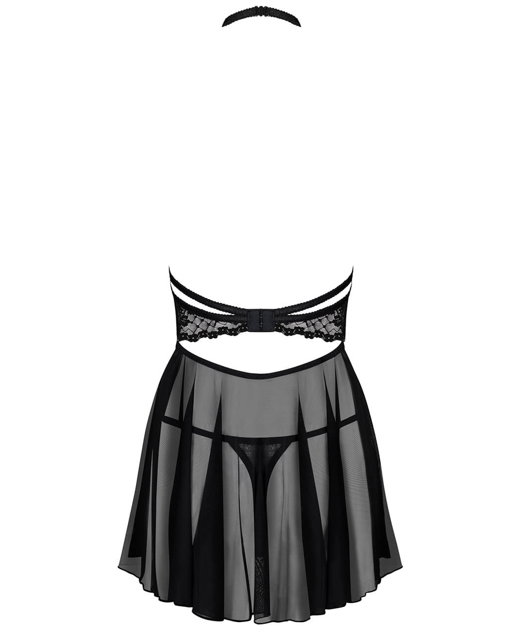 Obsessive Nettsy mustast läbipaistvast tüllist babydoll-kleit
