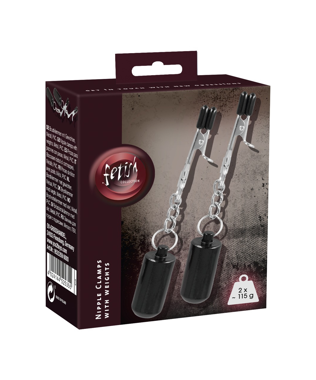 Sextreme nipple clamps with weights