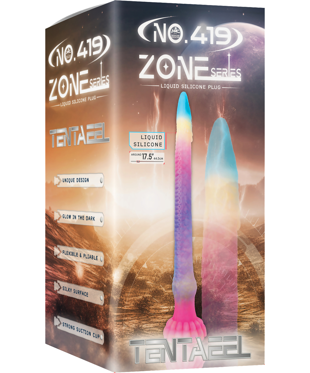 NMC ZONE Series TentaEel Large Glow-in-the-Dark Fantasy Silicone Dildo