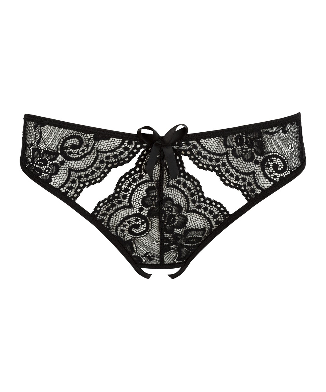 NO:XQSE black lace crotchless thong