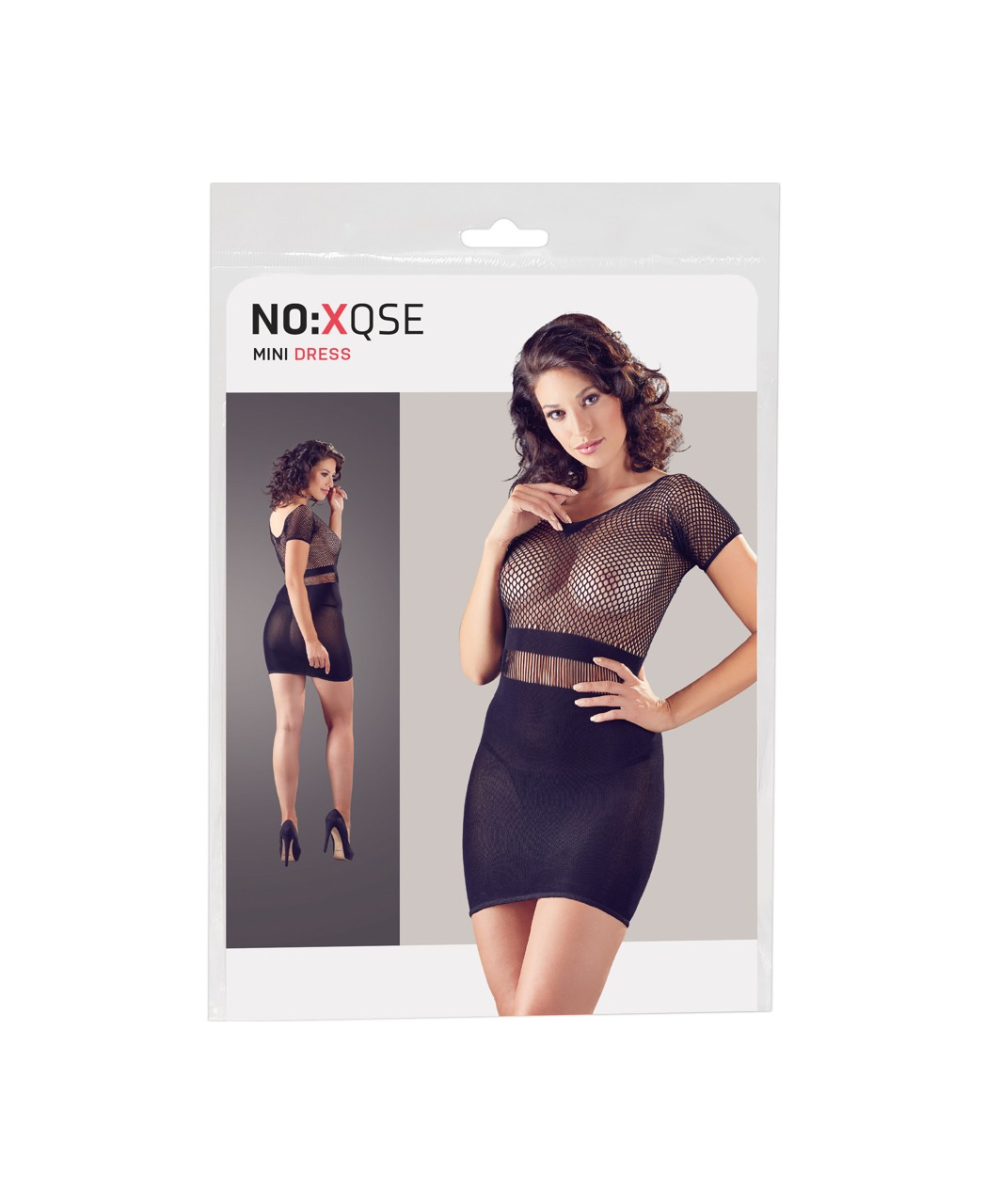 NO:XQSE black net mini dress