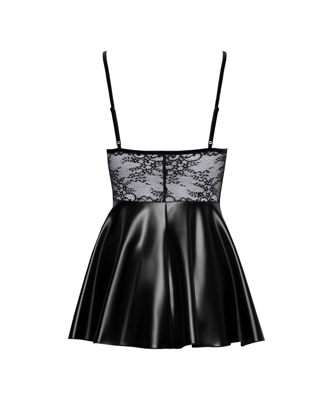 Noir Handmade black matte look & lace mini dress