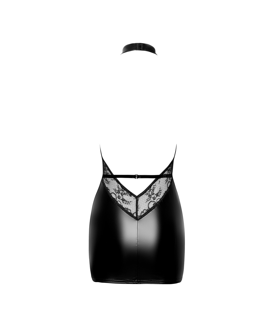 Noir Handmade juoda matinė mini suknelė su nėriniais
