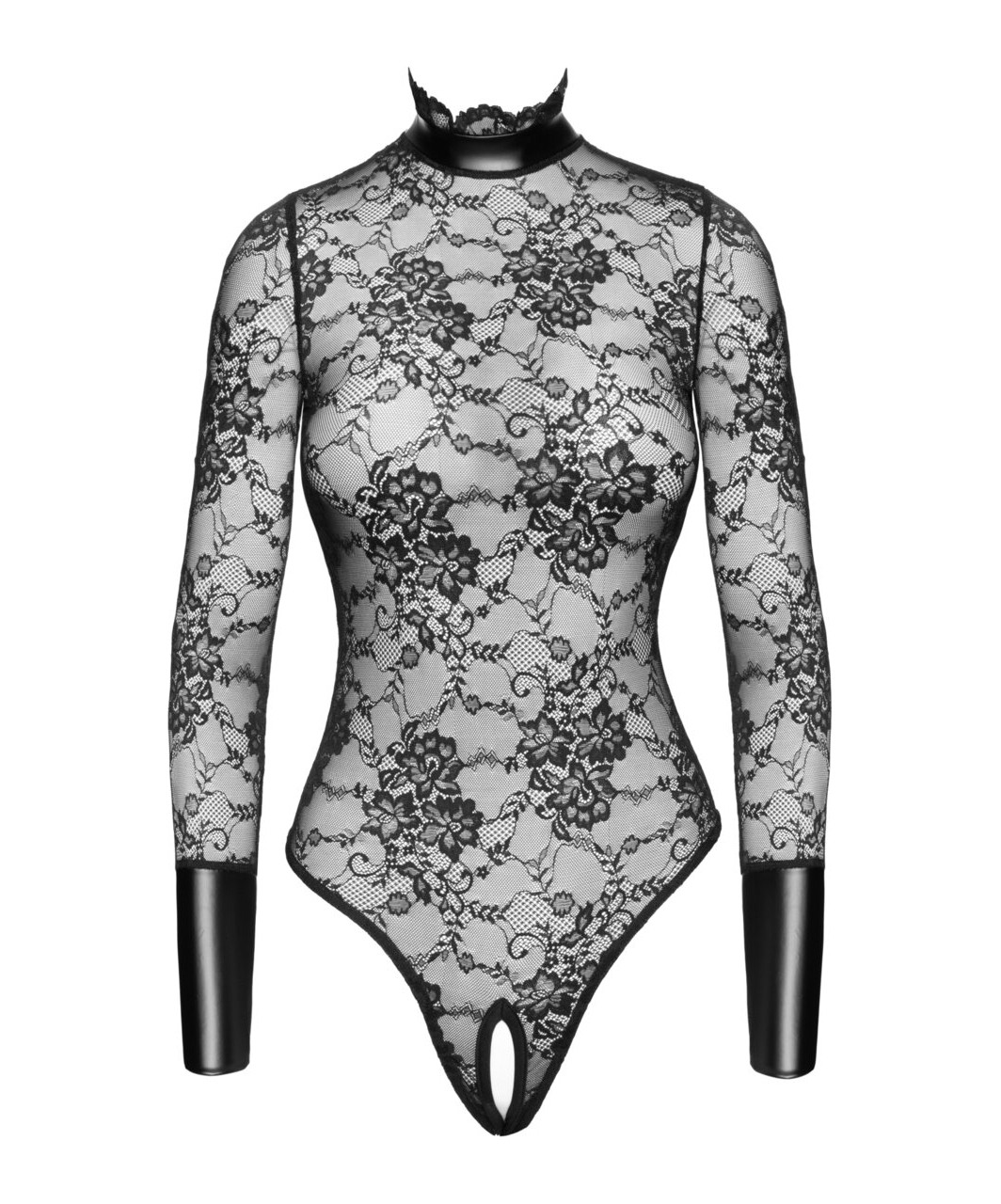 Noir Handmade Kink Royal черный кружевной боди с разрезом