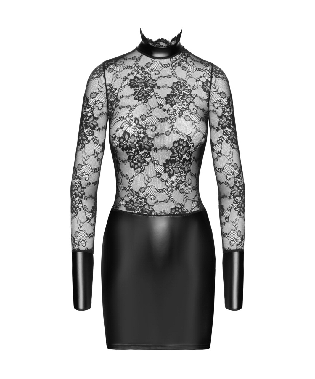 Noir Handmade Kink Royal черное матовое платье мини с кружевом