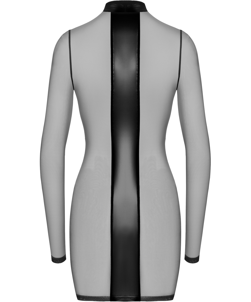 Noir Handmade Kink Royal F369 melna caurspīdīga minikleita
