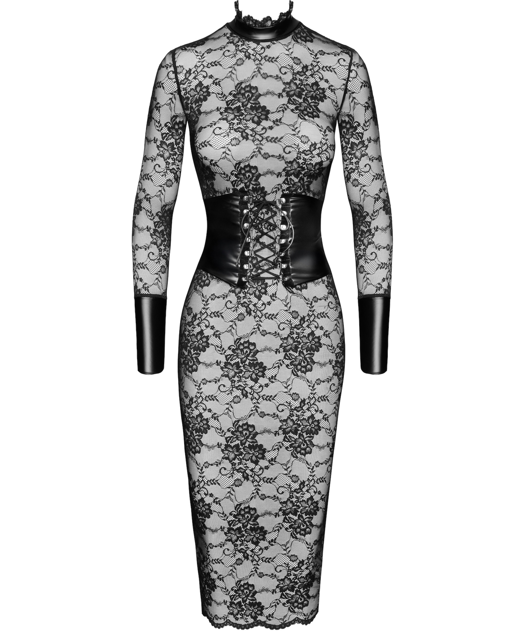 Noir Handmade Kink Royal F375 black lace dress with cincher