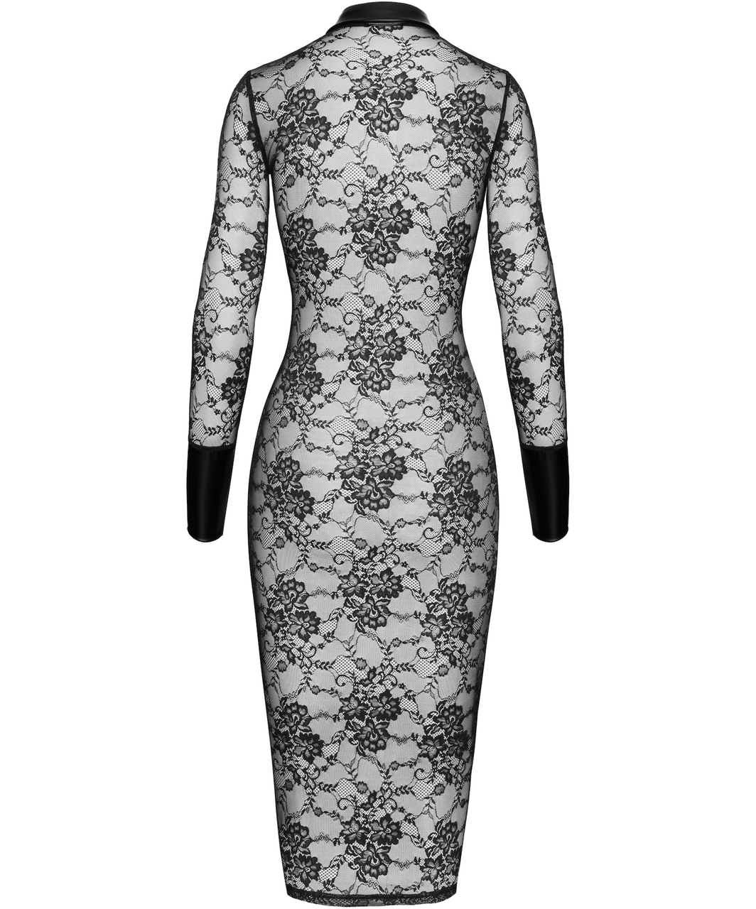 Noir Handmade Kink Royal F376 melna mežģīņu kleita