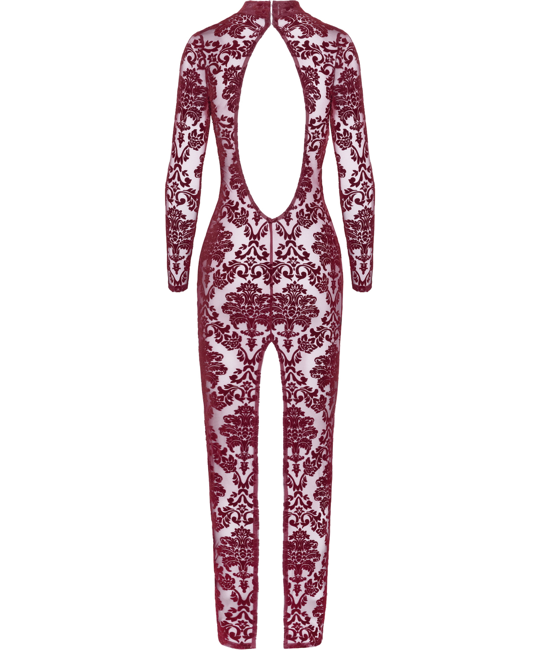 Noir Handmade Kink Royal F383 burgundy sheer mesh dress