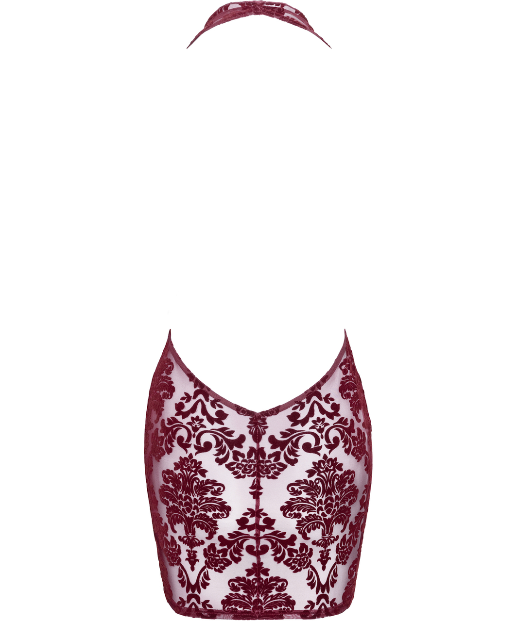 Noir Handmade Kink Royal F385 burgundy sheer mesh mini dress