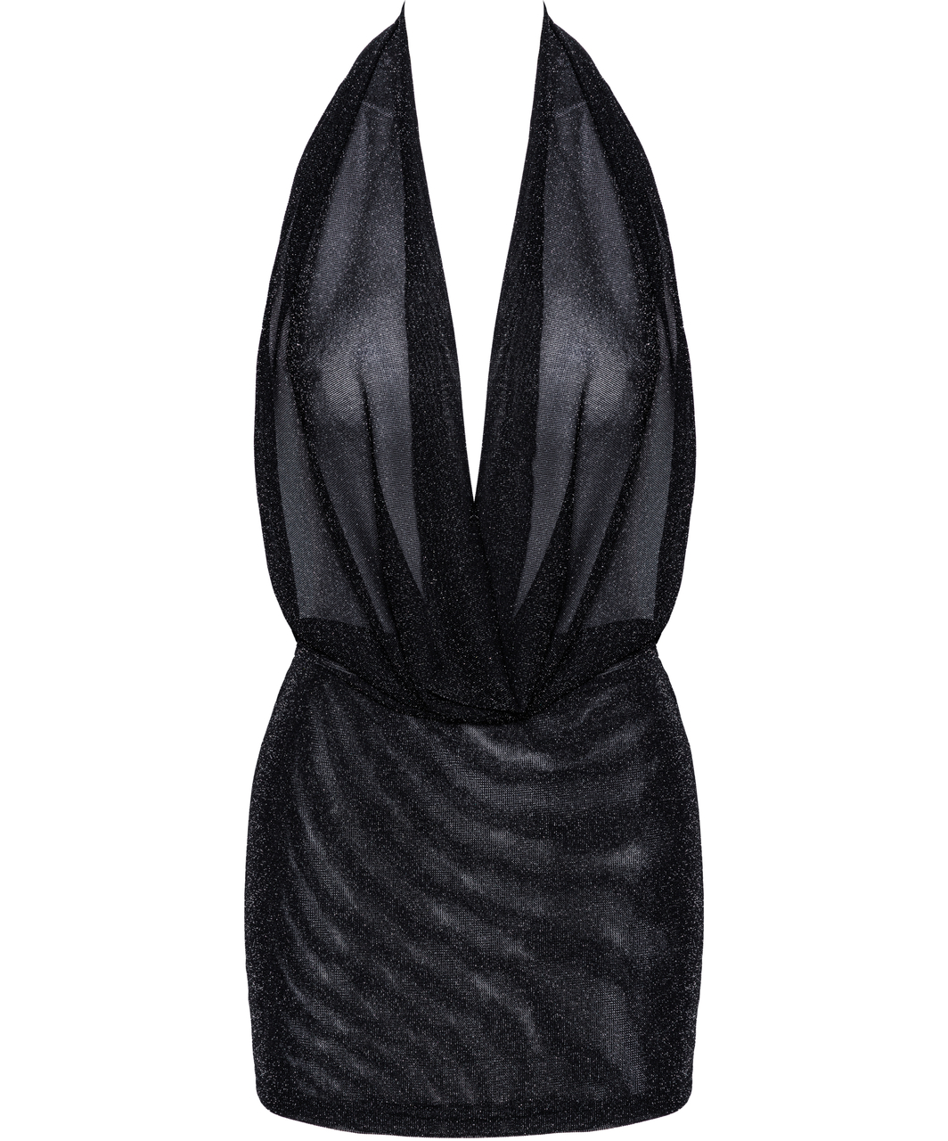 Noir Handmade Orgia F351 juoda blizgių mini suknelė