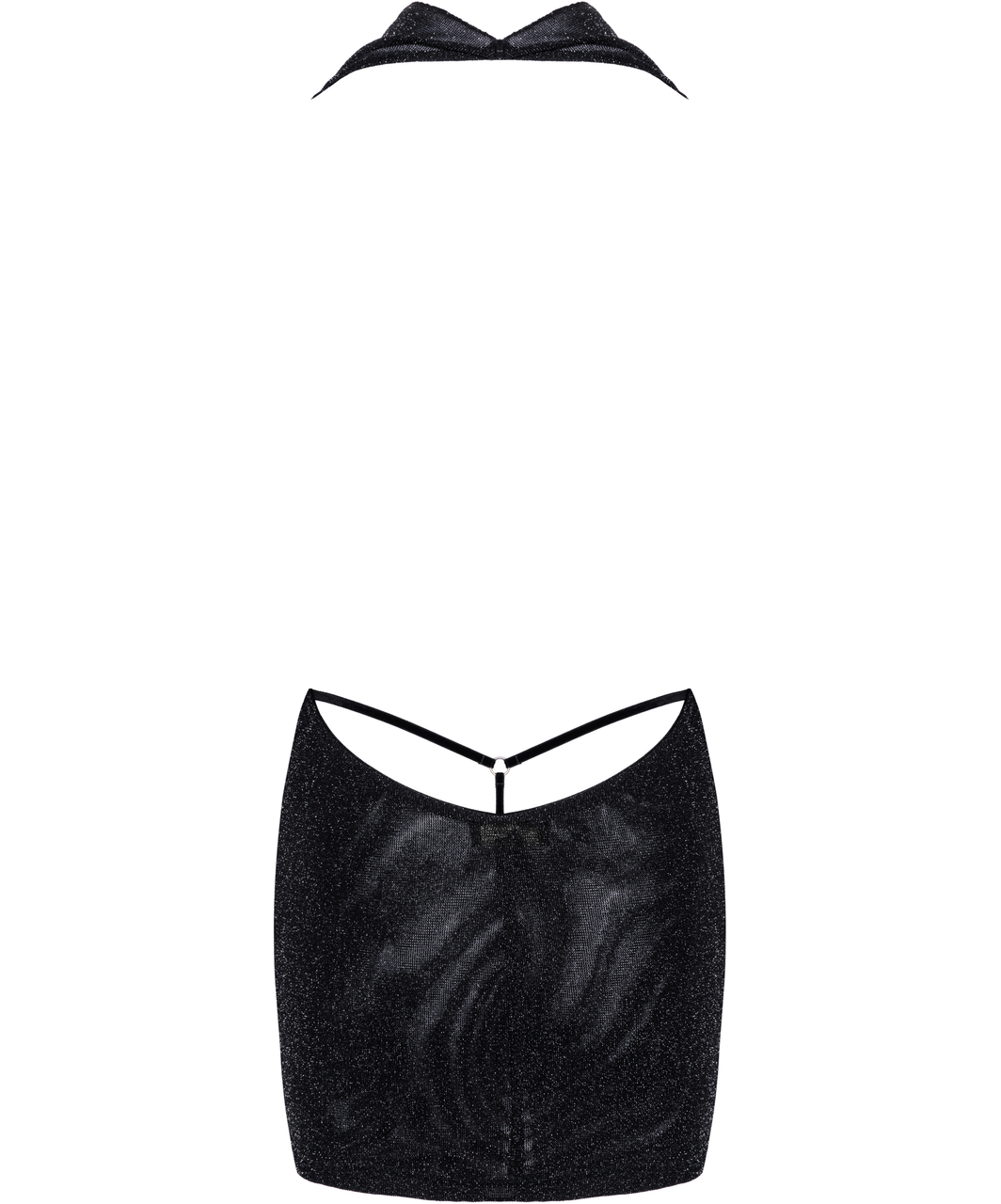 Noir Handmade Orgia F351 juoda blizgių mini suknelė
