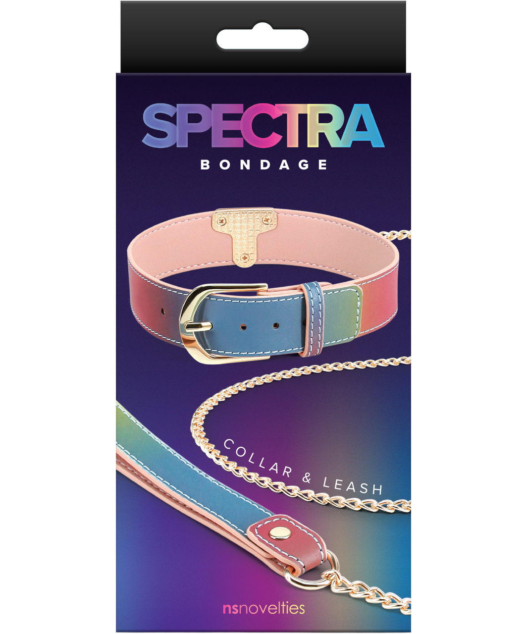 NS Novelties Spectra Bondage collar with leash