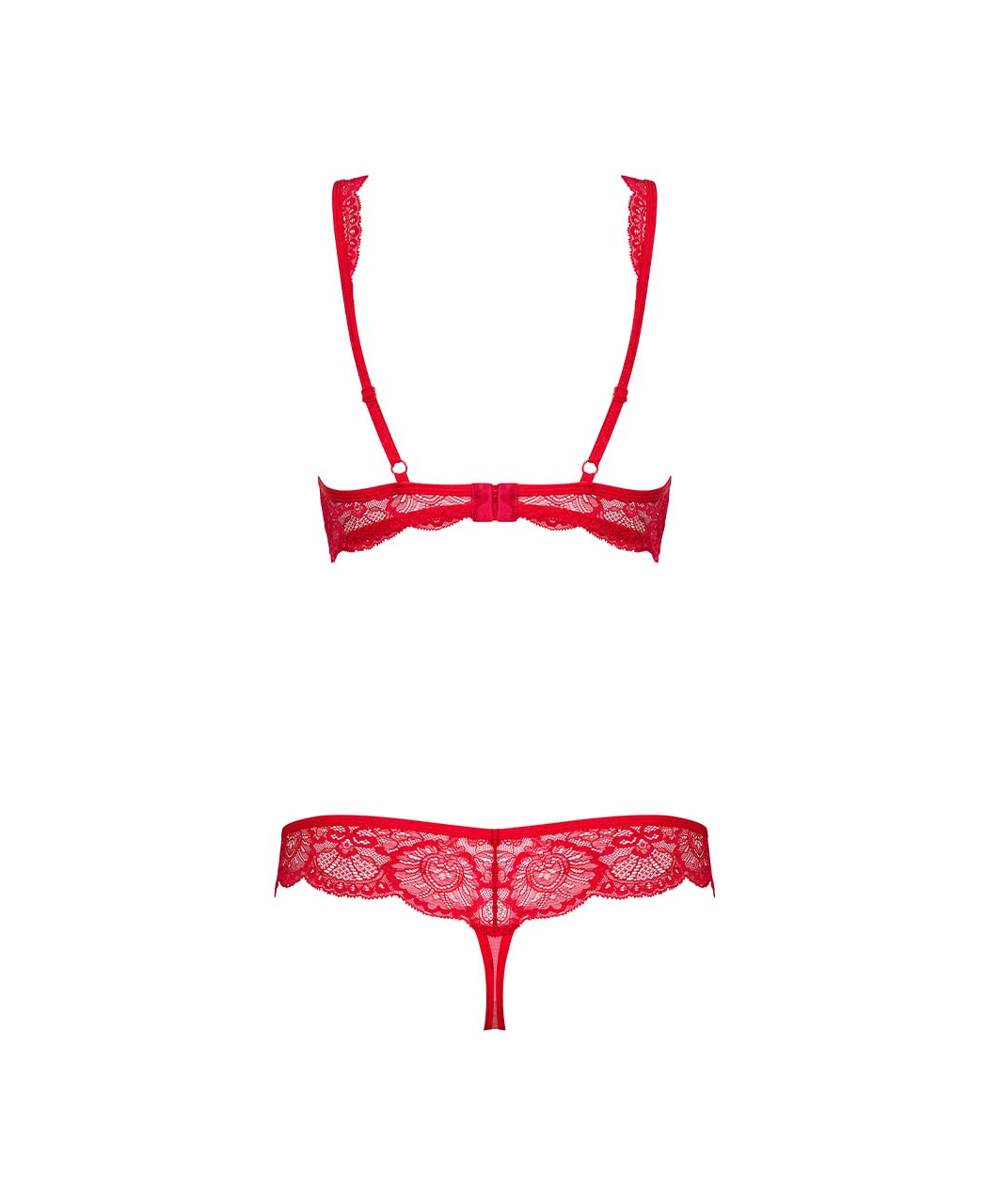 Obsessive Red Lace Two-piece Lingerie Set
