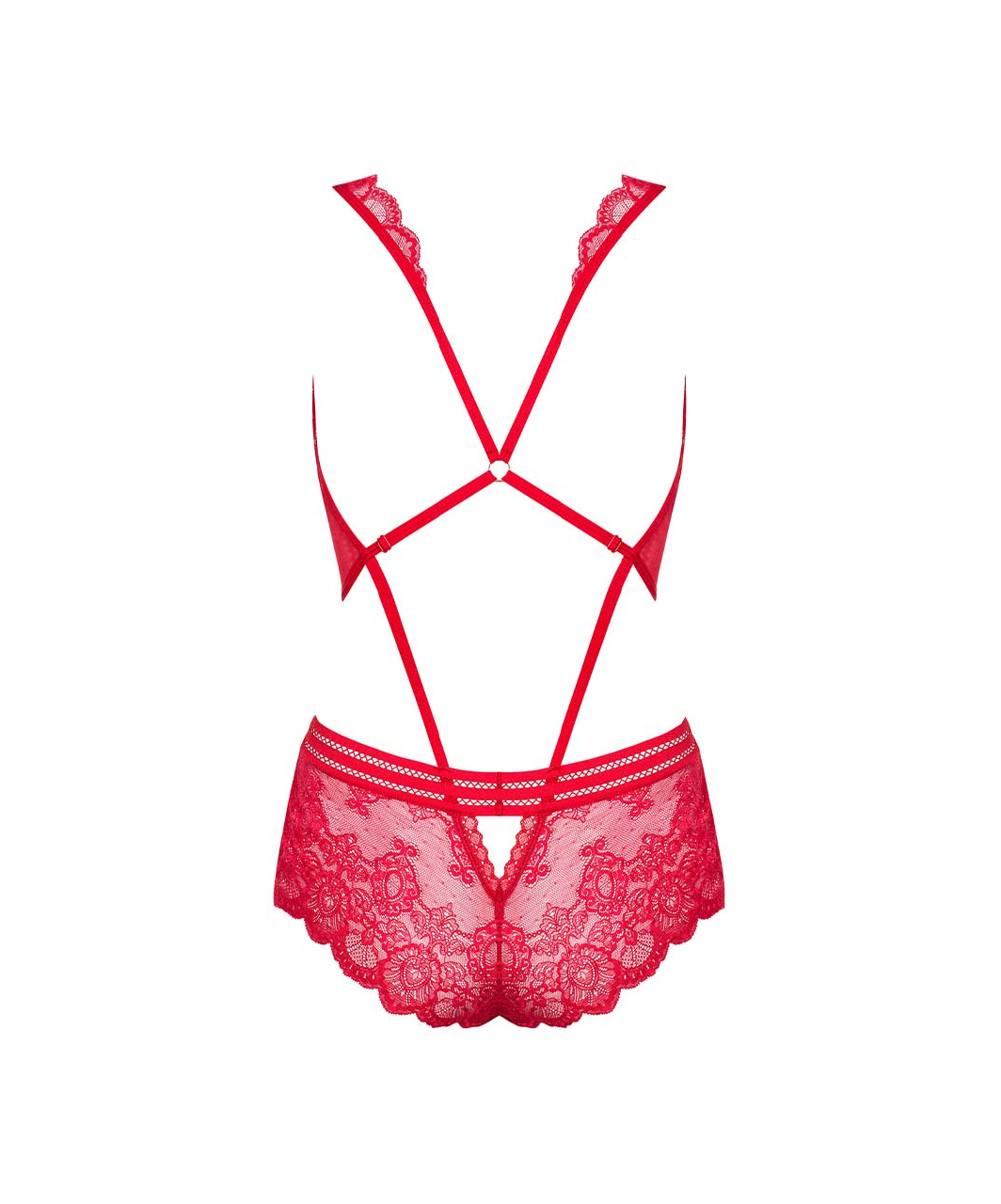 Obsessive red lace bodysuit