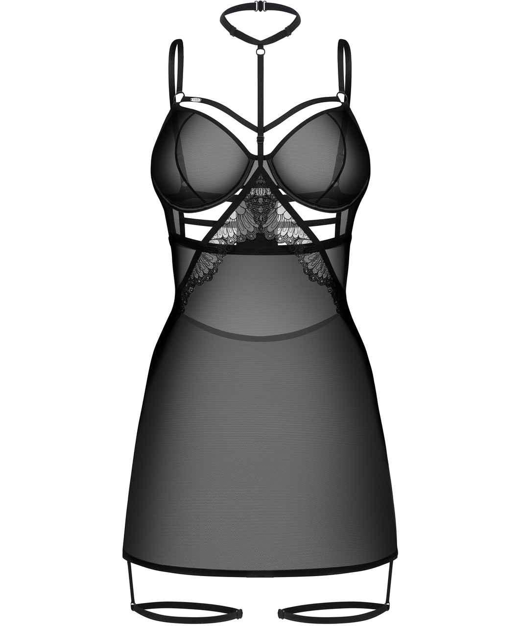 Obsessive Arrowel mustast läbipaistvast tüllist öösärk