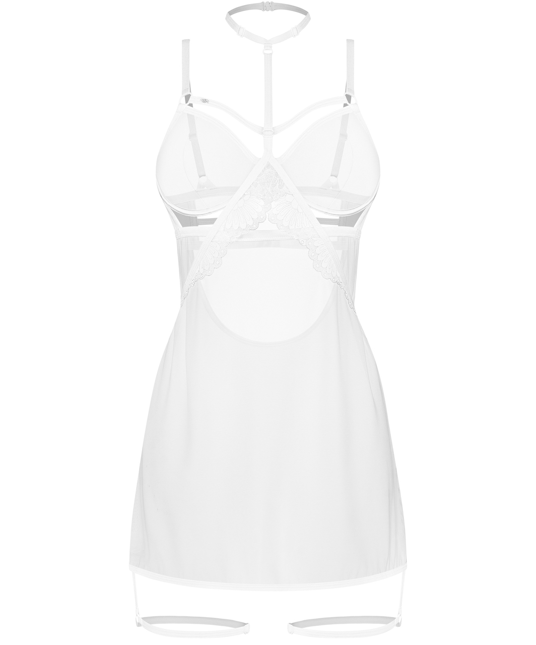 Obsessive Arrowel white sheer mesh chemise