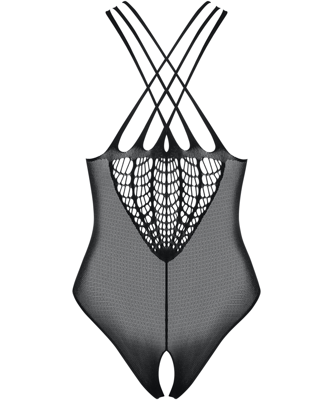 Obsessive B118 black net crotchless bodysuit