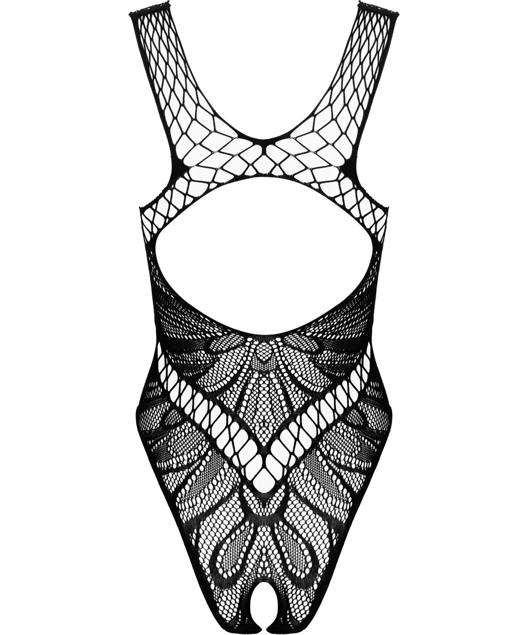 Obsessive black crotchless bodysuit