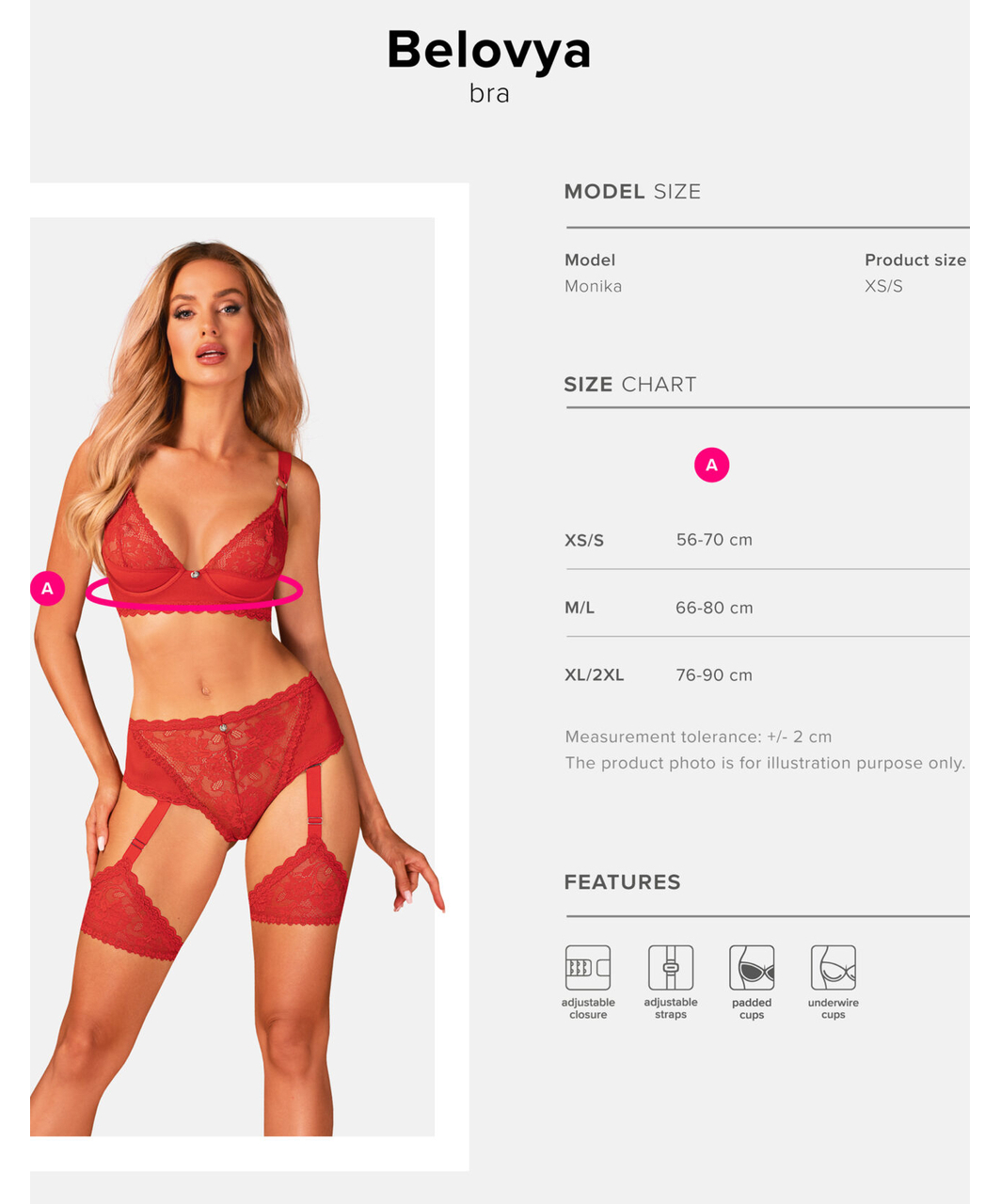 Obsessive Belovya red bra