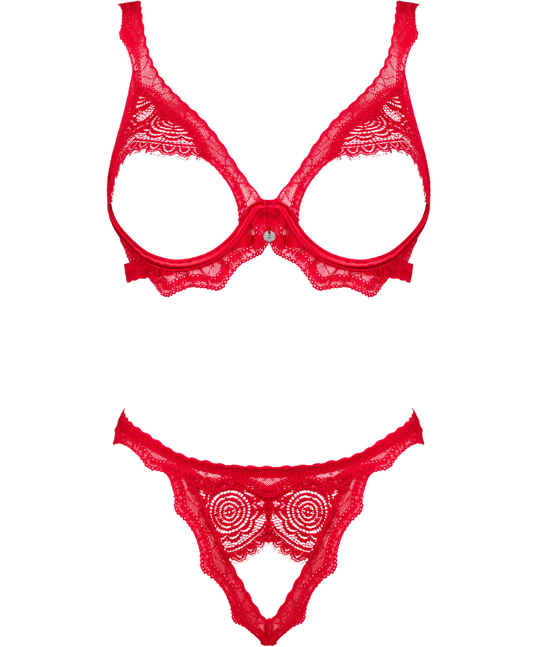 Obsessive Bergamore red open lingerie set