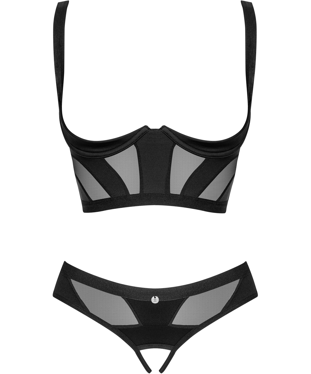 Obsessive Chic Amoria black open lingerie set