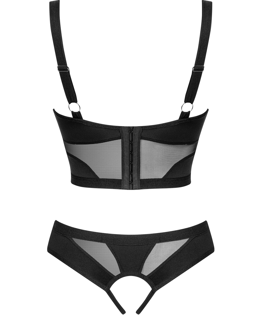 Obsessive Chic Amoria black open lingerie set